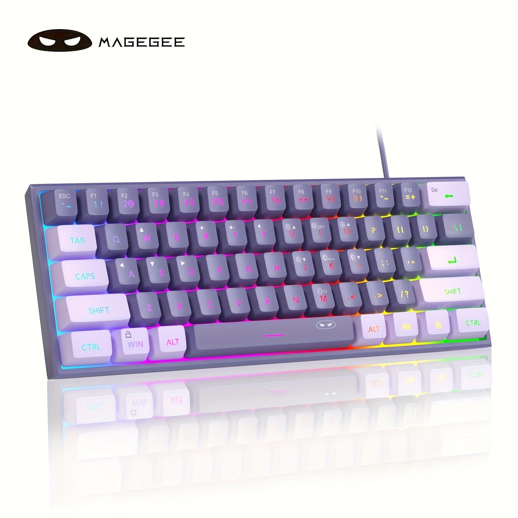 TEMU Teclado Mini Gaming MageGee con Iluminación RGB, Diseño Ergonómico TS91, Estructura de 61 Teclas para PC/MAC/PS4/ One -
