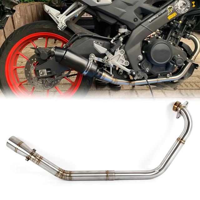 TEMU 1pc Tubo Central de Escape de Motocicleta para Yamaha YZF R15 V1-V2 Modificação da Secção Central Frontal 2015-2019