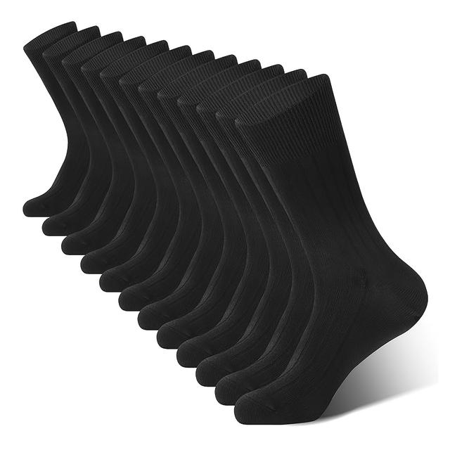 TEMU 12 Paar Herrensocken aus Bambus – Einfarbige, Vegan, Bequeme und Atmungsaktive Alltagssocken für Büroarbeit – Schwarz & Weiß – Für Männer und Frauen