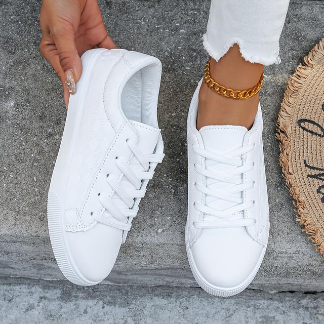 TEMU High-quality Casual Lifestyle : Women's Leisure Sneakers. Strolling Park Or Walking The Dog, Checkered Shoes Are Ideal For Daily , Commuting, And Leisure Activities, Women Shoes