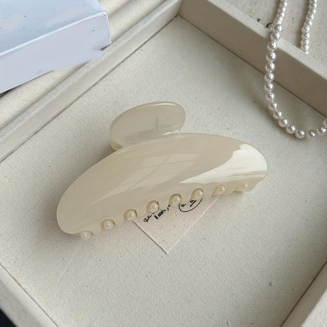 TEMU Women's Jelly Apricot Semicircular Plastic Hair Clip, Sweet Temperament Suitable For Travel With Graduation Season Gifts