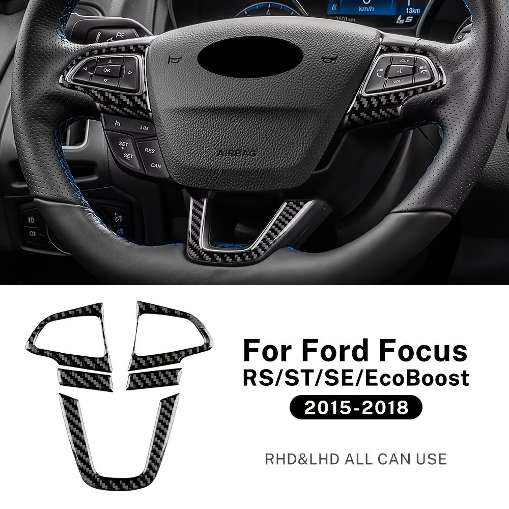 TEMU For Ford 2015 2016 2017 2018 Real Fiber Sticker Lhd Rhd Car Steering Wheel Button Frame Trim
