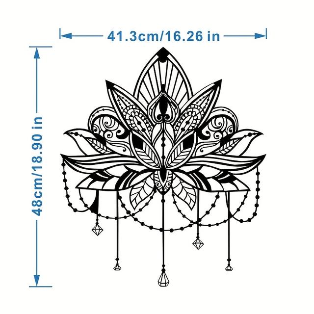TEMU [2D Flat] Metall Wanddekorationen mit Mandalas, Deko für spirituelle Räume, Übergroße Lotus Metall Wandkunst, Bettverzierungen, Geschenke für Yoga-Enthusiasten und Metallhandwerk, Raumdeko