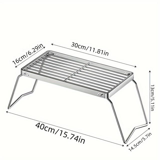 TEMU 1pc Stainless Steel Barbecue Rack, Baking And Cooling Bracket, Household Baking Rectangular Oil Rack