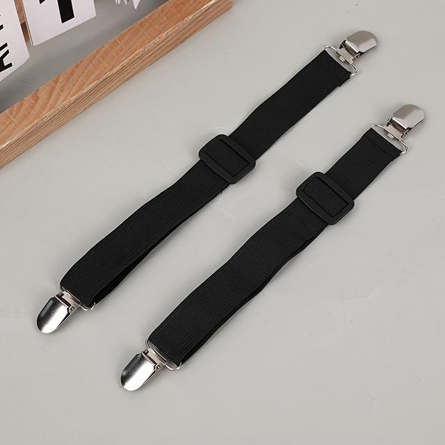 TEMU 8個のSopito調節可能な伸縮性シートストラップ - 強力なクリップ、枕や寝具にしっかりとつながり、耐久性のあるナイロンで、ブトラップとホワイトクリップ、手洗いのみ、寝具用マットレスパッド