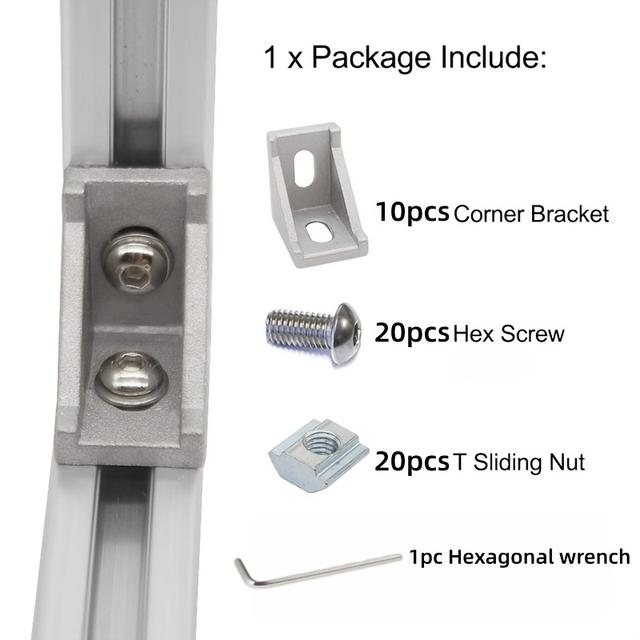 TEMU 51pcs, 2020 Series Aluminum Profile Connector Set, Made Of Aluminum Alloy