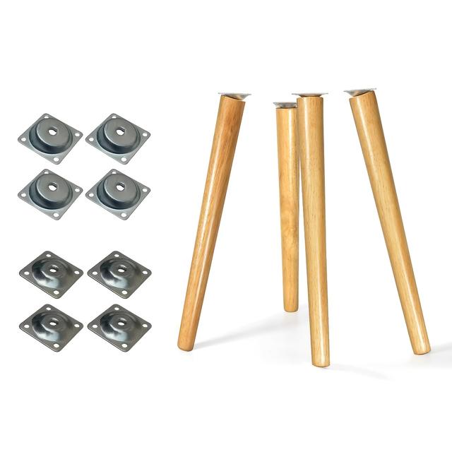 TEMU 4 de móveis de madeira modernos do século, de mesa e cadeira para montagem e angular, conjunto de 4