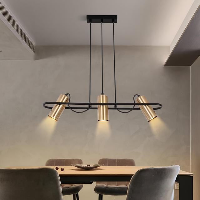 TEMU Vintage Pendelleuchte mit 3 Flammen, geeignet für Esszimmer, Küche, Bar, ohne Glühbirnen.