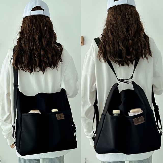 TEMU 女性用軽量3-in-1ブルクロスボディバッグ - 大容量マルチファンクショナルパース、調節可能なストラップ＆クロージャー付き、ポリエステル裏地、耐久性と簡単お手入れ、日常通勤・仕事に最適、ホワイト/ブラック/グリーン、ミニマリストデザイン、多機能ハンドバッグ、ファッションコシャスな女性向け、シンプルでなハンドバッグ、頑丈構造、大型サイズ、女性向け