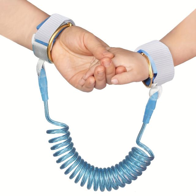 TEMU 1pc Baby & Toddler Anti-lost Wristband With Leash; With/without Key Lock, Retractable Spring Rope; Split-use Safety Bracelet