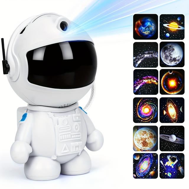 TEMU Usb-powered Astronaut Projector With Colorful Galaxy Star Night Lights – Modern Space-themed Decor For Bedroom, Ideal Birthday Or Holiday Gift, Accent, Astronaut Decor