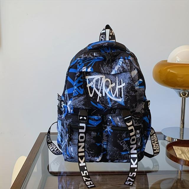 TEMU Large Capacity Multifunctional Backpack, Fashionable Trendy Multi-pocket Student Bag, For Teenager