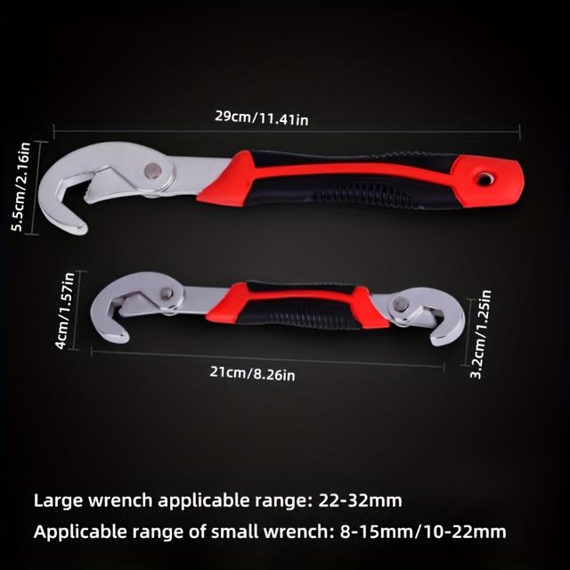 TEMU 2pcs Universal Wrench Set, Multi-functional Portable Wrench, Quick-release And Grip Wrench, Versatile Pipe Wrench, Adjustable Wrench