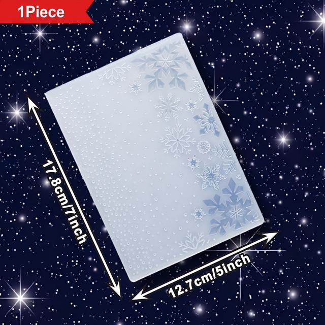 TEMU Weihnachts-Schneeflocken-Prägungsfach für DIY-Scrapbooking, Transparente 3D-Textur-Kartenherstellungsvorlage, Kunststoff-Papierwerkzeug für Festliche Fotoalben, Szenendesign, Neu auf den Markt