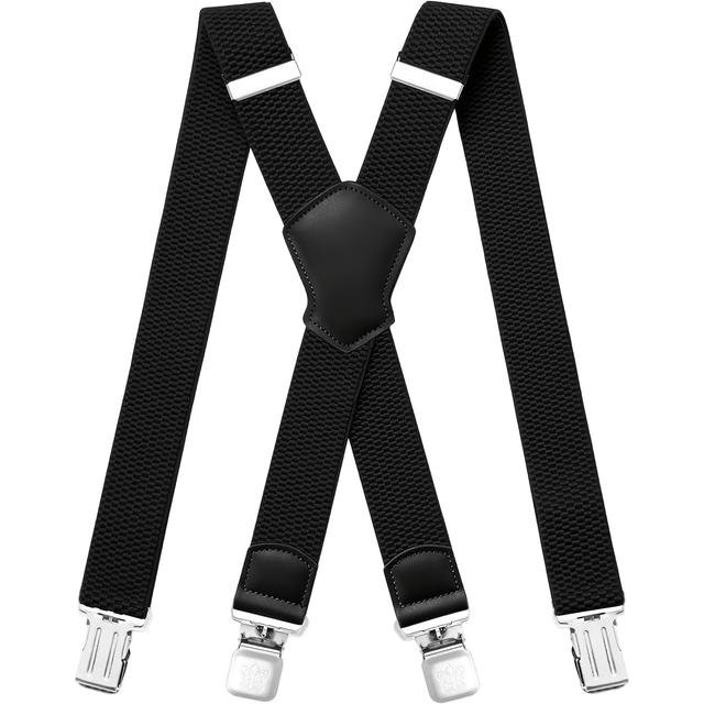 TEMU 남성용 옥수수알이 무늬 벨트 4cm 폭, 4개의 강력한 금속 클립이 달린 헤비듀티 서스펜더, 모든 남성과 여성에게 맞는 조절 가능한 탄력 있는 X자형, 작업용 청바지, 작업바지, 점프수트, 바지 등에 적합