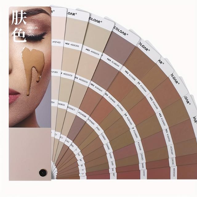 TEMU Guida colori trucco con stampa su scheda colorata, standard per nail art, trucco , colori , tonalità della pelle, colori per capelli e manuale di riferimento RGB per designer