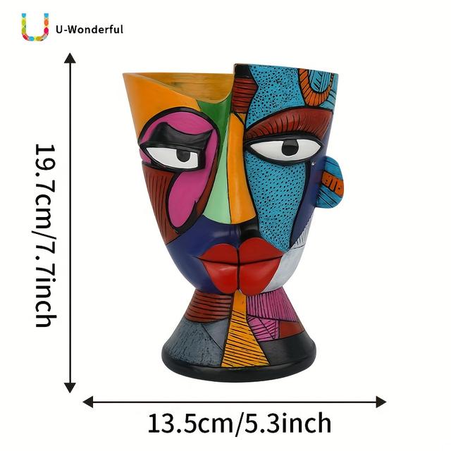 TEMU 1 قطعة أصيص وجه متعدد الاستخدامات، لمسة ديكور حديقة ، أصيص زينة للنباتات العصارية والخضراء للشرفة