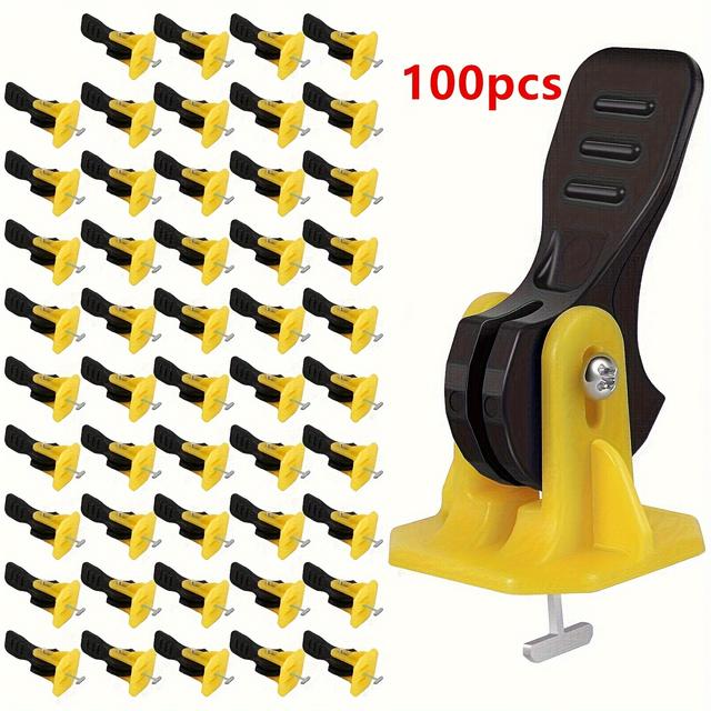 TEMU 100x Tile Leveling System Kit Reusable Tile Spacer Wall Floor Clips Tool Set