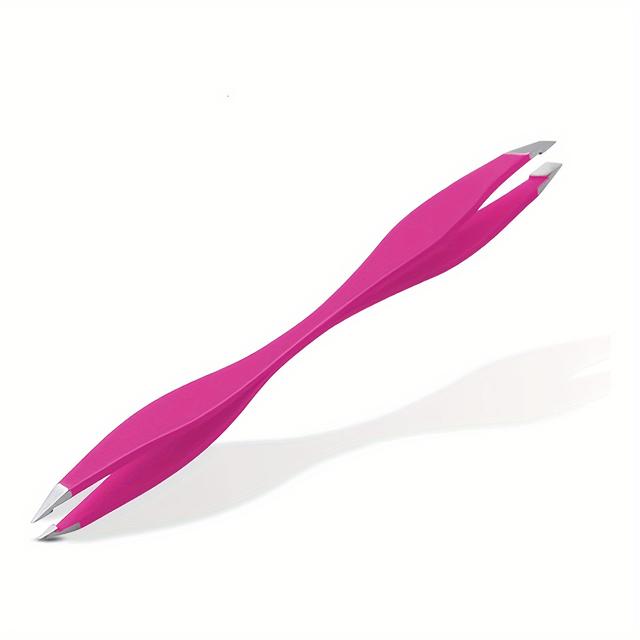 TEMU Cybear Rose Double-headed Tweezers For Eyebrows, Anti-static Eyelash Extension And Curling Beauty Makeup Tool (color: Rose Red)