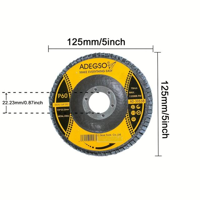 TEMU 10pcs 60/80 125mm , 10 Pack - Sanding For Metal , Polishing, And Deburring. Quality Abrasive For