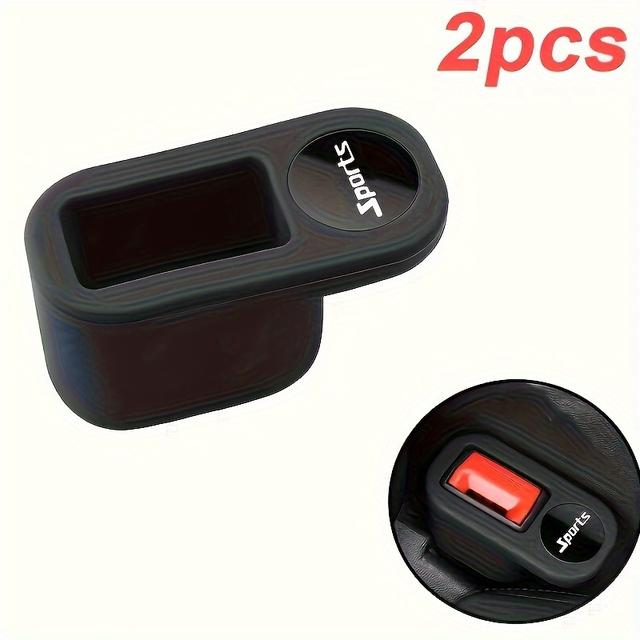 TEMU 2 "Sports" Silikon-Sicherheitsgurtschnallen – Einfach zu bedienen verschleißfest, verstärkte Autositz-Clips, passend für die meisten Automodelle, Design