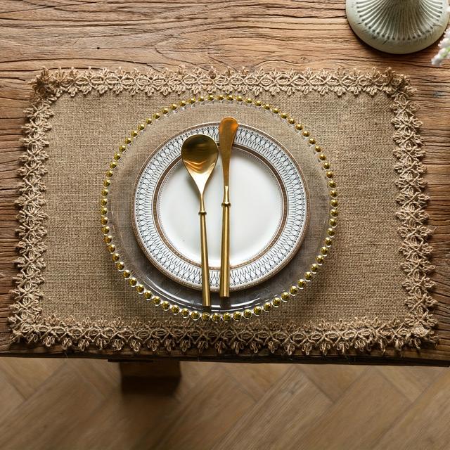 TEMU 4/6pcs, Boho Jute Placemats, Table Decor, Natural Hemp Placemats, Bohemian Style Heat Insulation Table Pad, Retro Style Jute Square/round Table Mat With Tassel, Dining Decor, Home Decor