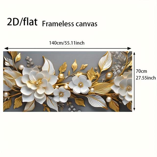TEMU 2D/مسطح 1 قطعة 27.55 بوصة * 55.11 بوصة / 70 سم * 140 سم بدون إطار حديث للزهور القماشية ملصق لغرفة النوم وغرفة المعيشة تزيين Cuadros بدون إطار