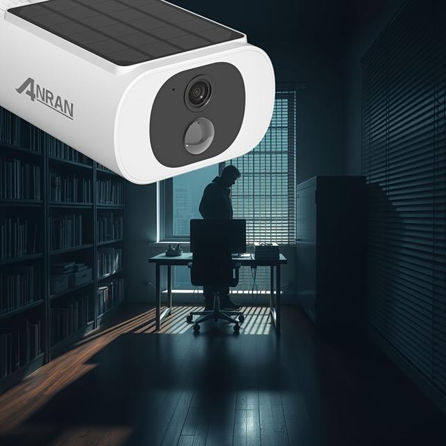 TEMU Anran 3mp Outdoor Surveillance Camera With Solar Panel, Power Supply From Solar, 2.4 Ghz Wlan, Strong Spotlights, Interactive 2 - Way Audio, High Quality Design