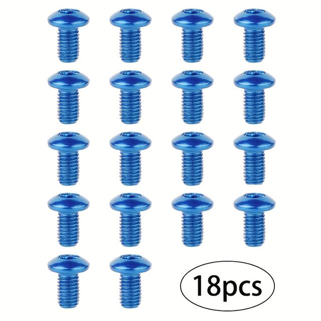 TEMU 18pcs M5x9mm Bicycle Disc Brake Rotor Bolts - Stainless Steel T25 Torx Screws For Mtb/road Bike Brake Pads Installation
