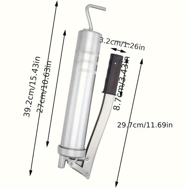 TEMU Einhandfettpresse 400ML Fettpresse mit Hochdruckschläuchen Presse Hebelfettpresse Pistolengriff Fettpresse für Fettpresse