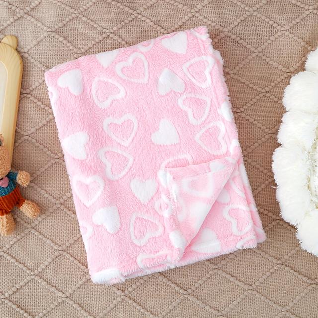 TEMU Mini Eggs Cozy Pink Heart Plush Blanket For Girls - Soft, Skin-friendly Autumn & Winter Throw | Perfect Gift For , For Winter