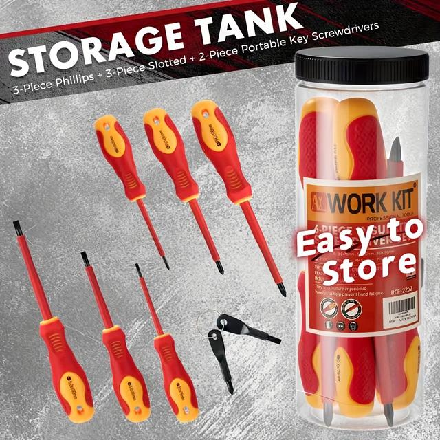 TEMU 8pcs Magnetic Two-color -packed Phillips And Torx Screwdriver Set Includes 2 Key Screwdrivers, Hand Tools