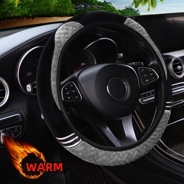 TEMU 1 шт. Жіночий милий плюшевий чохол на кермо "Монстр" - антиковзкий, теплий, підходить для авто, для жінок