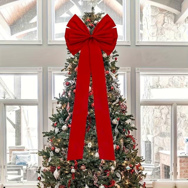 TEMU Extra-large 15*55 Inch 1/2pcs Christmas Bow|premium Velvet Bow Setfor Decor, Wreath & Giftlnoassembly, Classic Holiday Decorations
