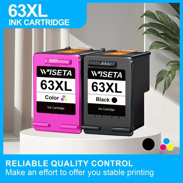 TEMU 63xl Ink Cartridges Black And Tricolor Remanufactured For 63xl Ink Cartridges For 3830 4520 5258 3630 4650 5255 4652 4655 5200 4512 3632 5252 2132 1112 3631 2130 4510 4654