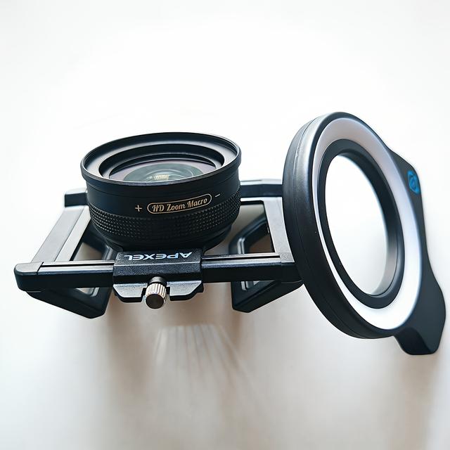 TEMU APEXEL 10-20X Zoom Makroobjektiv – Professionelles Handy-Makroobjektiv mit LED-Fülllicht – HD-Fotografieobjektiv mit Universalclip für Nahaufnahmen von , Insekten, Pflanzen, Schmuck