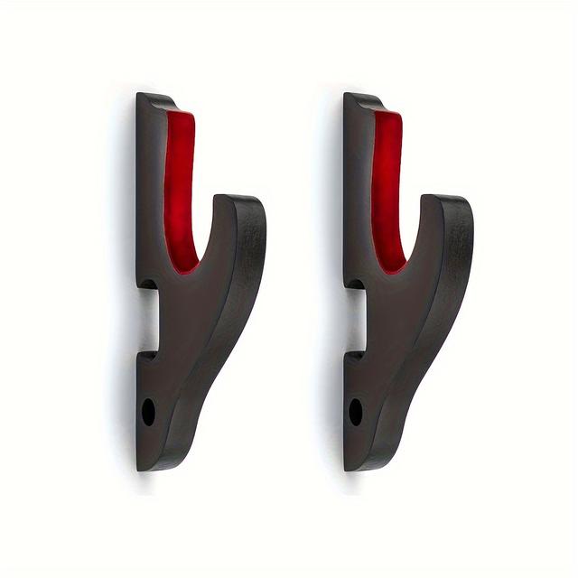 TEMU Wall Mounted Sword Rack 1 Layer Red Velvet Padded Hook Rack Adjustable Display Rack Suitable For, Fishing Rod, Flute, Sword Display Rack