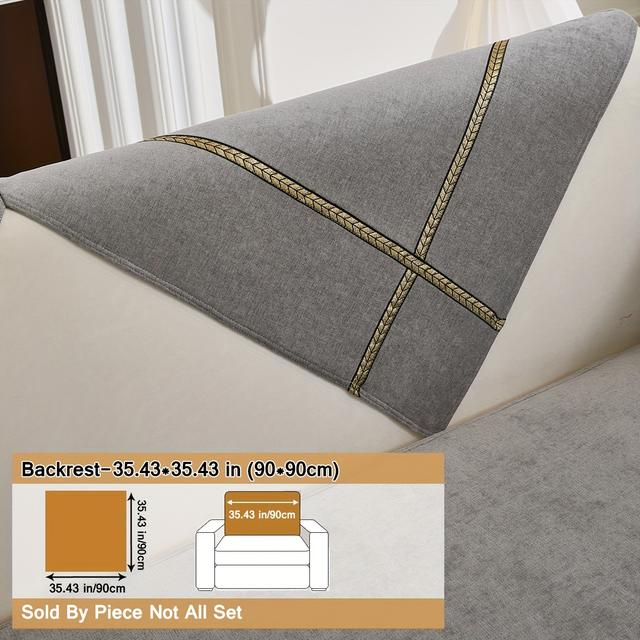 TEMU 1pc Chenille Soft And Comfortable All-year Sofa Pad – Machine Washable, Strap-style Non-slip Sofa Protector, Suitable For 1/2/3/4-seater Sofas, Pet-friendly Living Room Decoration Sofa Guard