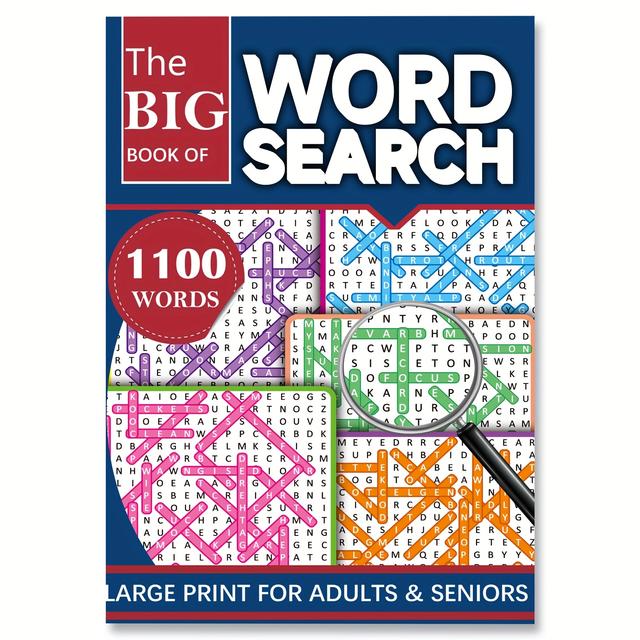 TEMU 1100 Words Large Print Book For Adults & Seniors - 55 Themed With Vocabulary Builder, -friendly Activity Book With -like Puzzles To Memory & Cognitive Skills (large Font)