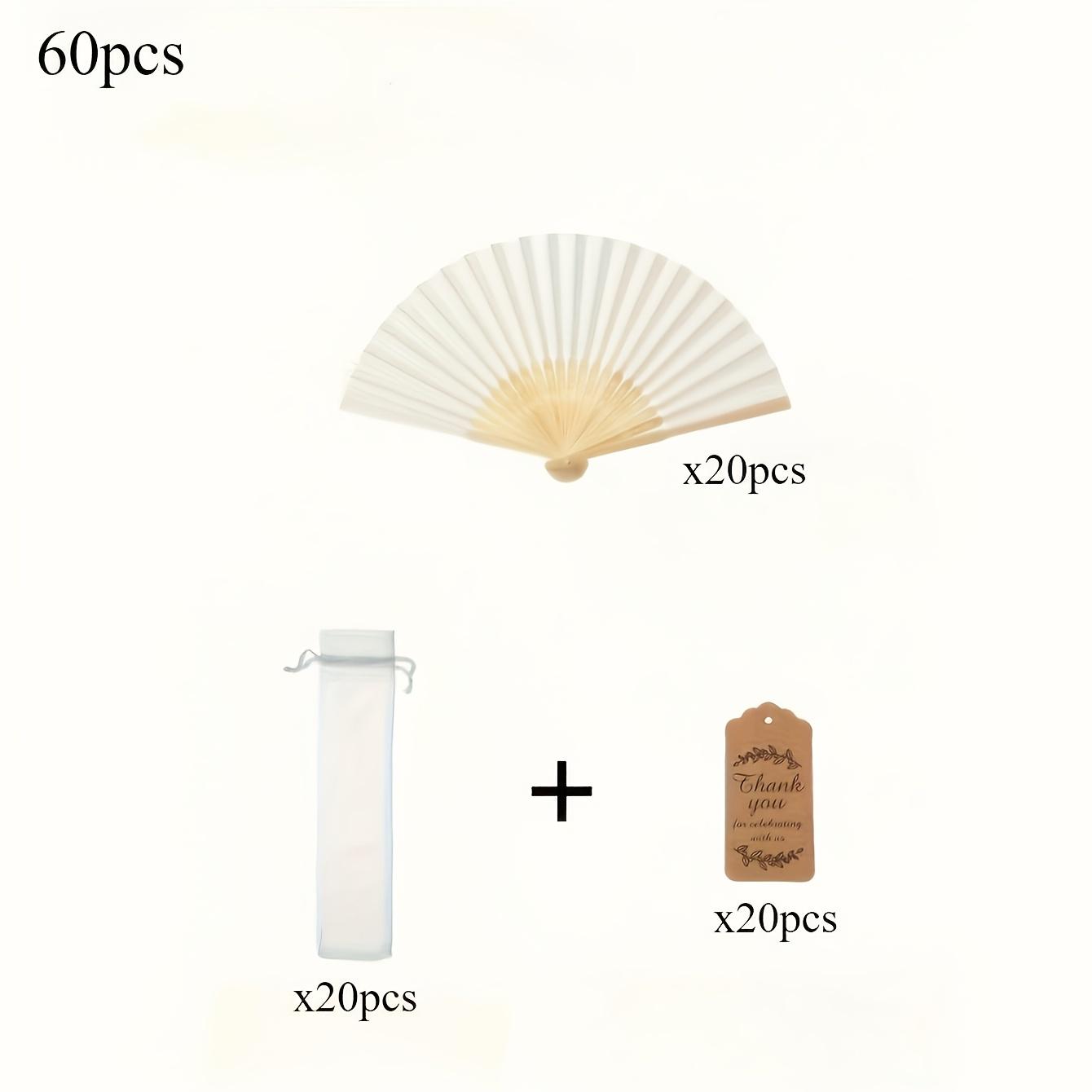 TEMU 60/90pcs Foldable Handheld Fan Set, Wedding Gift, Fan, Gift For Guests, Party Decor, Party Favors