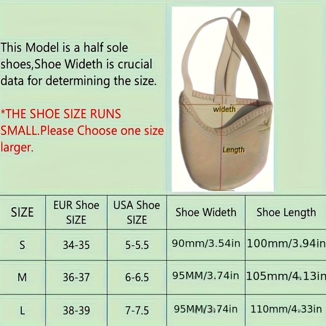 TEMU 1 Pair Of Ballet, Dance, Gymnastics, Half-sole Sports Shoes, Half-sole Rotation And Acrobatic Dancing Shoes