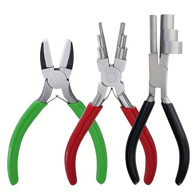 TEMU 2d Flat, 3pcs Precision Pliers Set Flat Nose Nylon Pliers And Wire Pliers For Jewelry Making