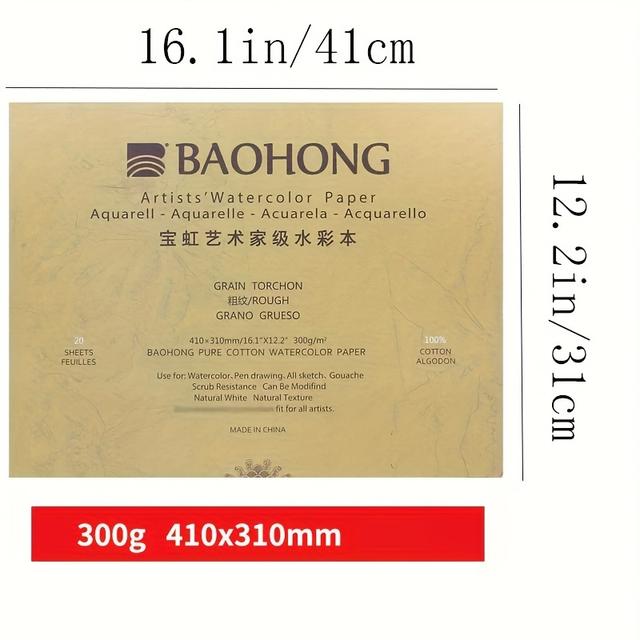 TEMU Papel de acuarela de 100% algodón 300g 20 hojas Cuaderno de de acuarela profesional para pintura Suministros