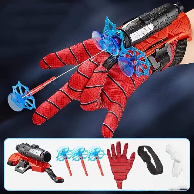 TEMU Spider Launcher Gloves - Superhero Thrills - Ropes, Decor & Birthday Gift - 3 Bombs, 2 Adjustable Straps For Exciting Play,halloween Christmas