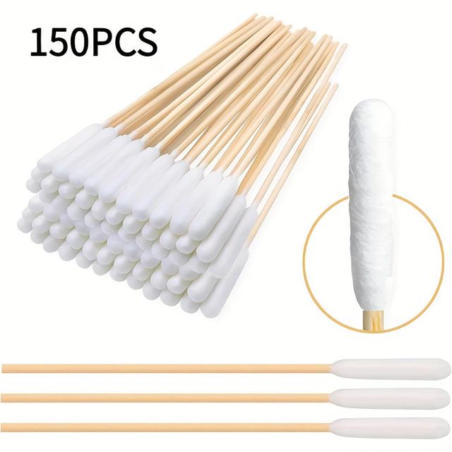 TEMU 150 Professional Dog Ear Cleaning Swabs - Soft, Cozy, And Prevent Infections - The For Pet Ear Maintenance And Grooming Products | | Bamboo Handle
