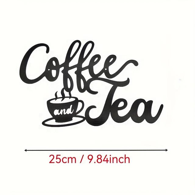TEMU [2d Flat] A Rustic Metal Sign For A Coffee Bar, Perfect For Wall Decoration, Featuring Coffee-themed Art Suitable For Home Offices And Kitchens, Room Decor