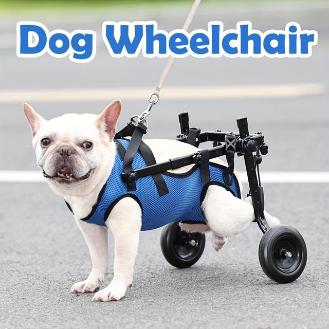 TEMU Adjustable Leg Support Dog Wheelchair - Easy To Fold Design, Durable Aluminum Frame, Suitable For And Medium-sized Dogs With Joint Injuries And Mobility, Used For Walking Assistance And Pet Care