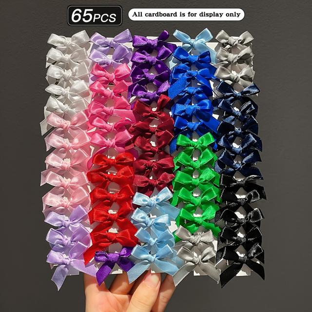 TEMU 65pcs Bow Hair Clips For Women - Large & Small Elegant Cute Solid Color Hairpins, Bulk Pack For Braids Ponytails Buns, Wedding Party Hair Accessories Gift (65pcs)