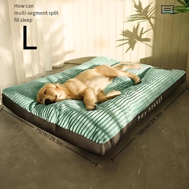 TEMU Striped Pet Mat, Pet Lounging Pad, Square Pet Bed, Extra-large Pet Bed, For Detailed Sizes Please Refer To The Size Chart, Suitable For Small, Medium, And Large Pets.