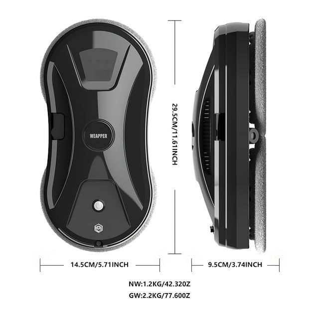 TEMU Automatischer Fensterputzroboter, Elektrischer Fensterputzroboter, Intelligenter Glasreiniger-Roboter mit Sprühen, Fernbedienung, Glasroboter IPX4